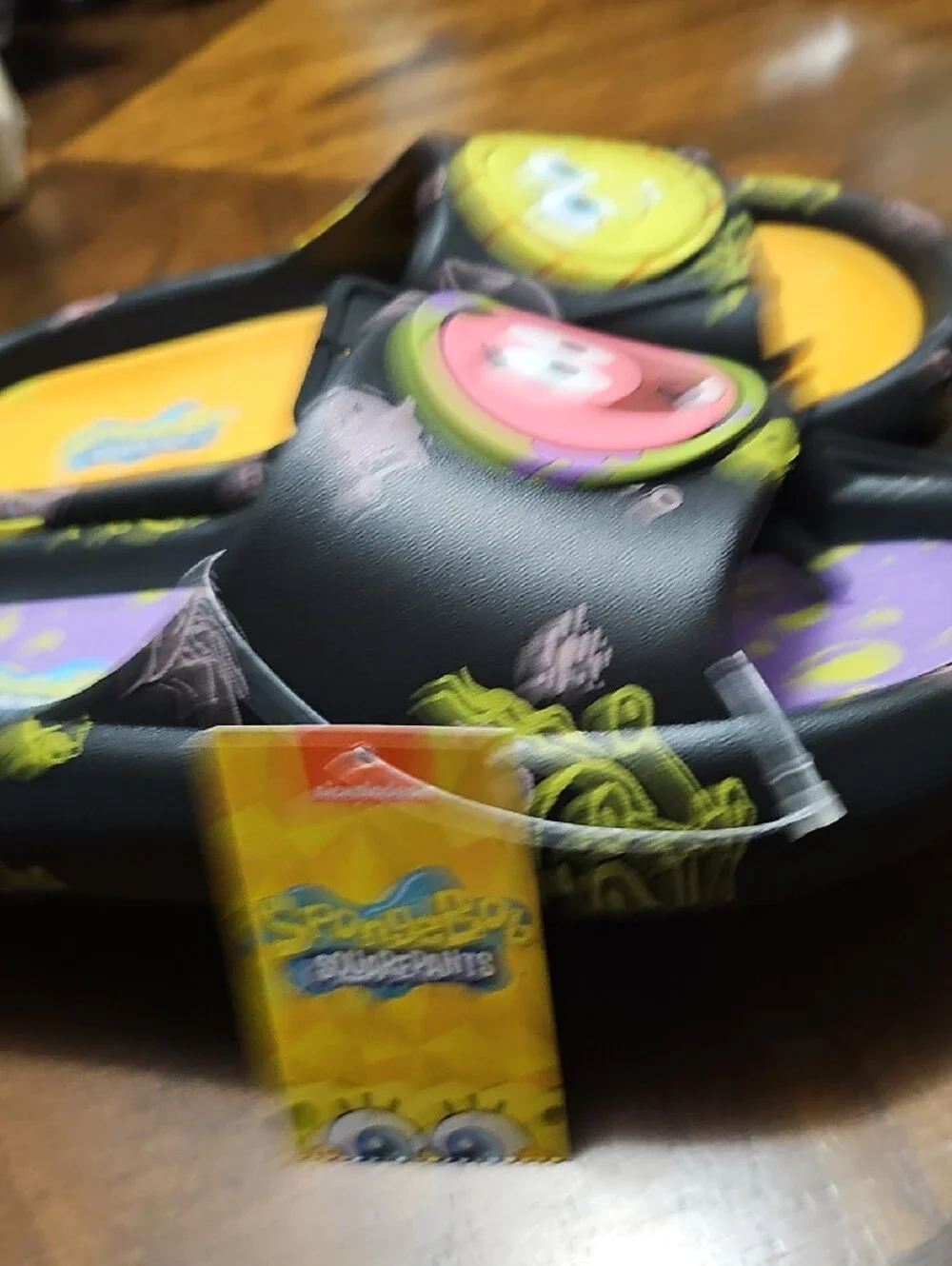 SpongeBob SquarePants Kids' Slide Sandals - Yellow & Purple